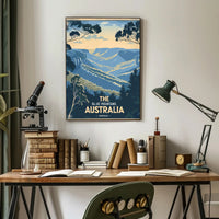 Blue Mountains Adventure Vintage Australian Travel Poster PosterGoat
