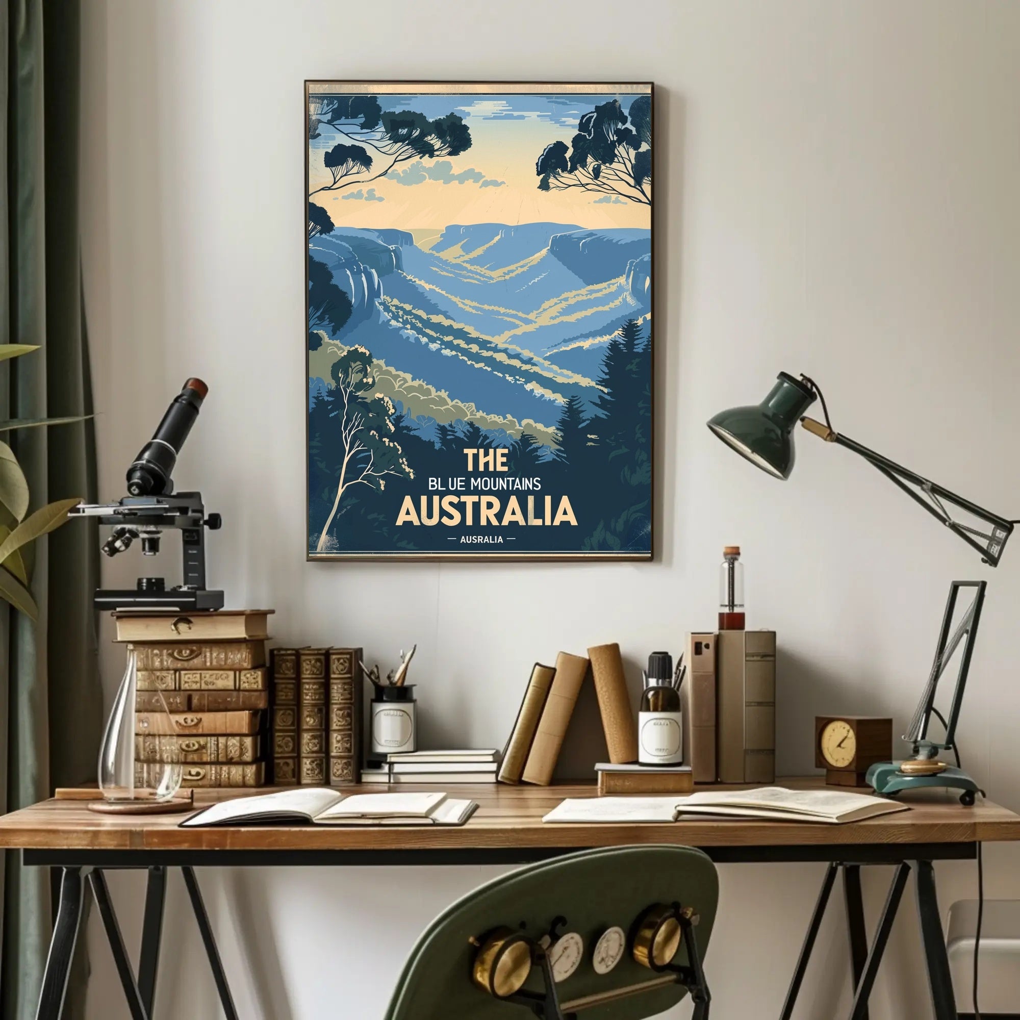 Blue Mountains Adventure Vintage Australian Travel Poster PosterGoat