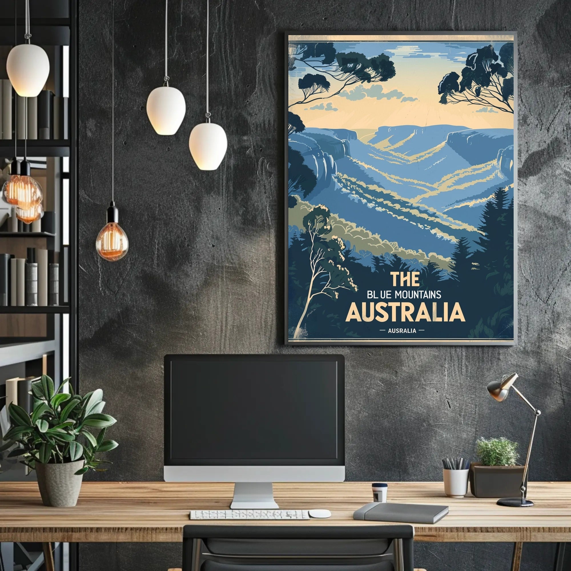 Blue Mountains Adventure Vintage Australian Travel Poster PosterGoat