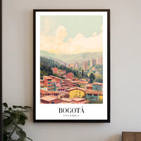 Bogotá's Vibrant Cityscape Against Green Mountains Urban Poster PosterGoat