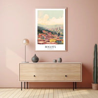 Bogotá's Vibrant Cityscape Against Green Mountains Urban Poster PosterGoat