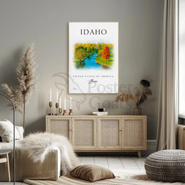 Boise Idaho Autumn Scene Travel Poster PosterGoat