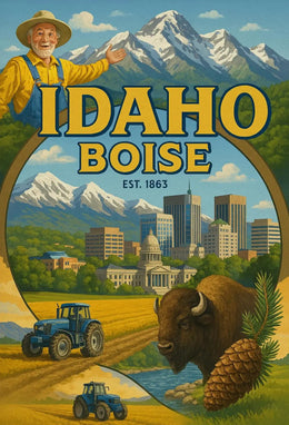 Boise Idaho Heritage Vintage Travel Poster PosterGoat