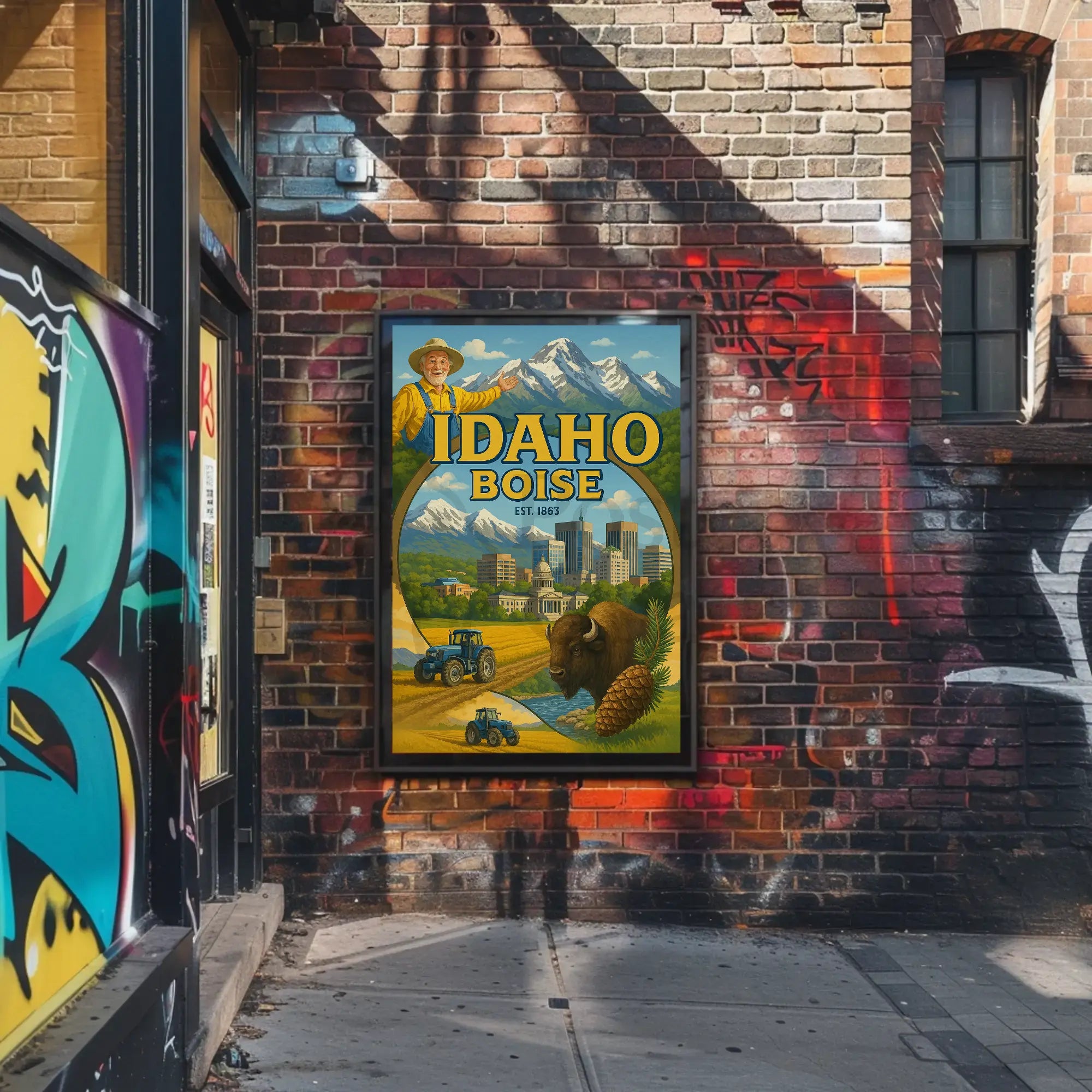 Boise Idaho Heritage Vintage Travel Poster PosterGoat