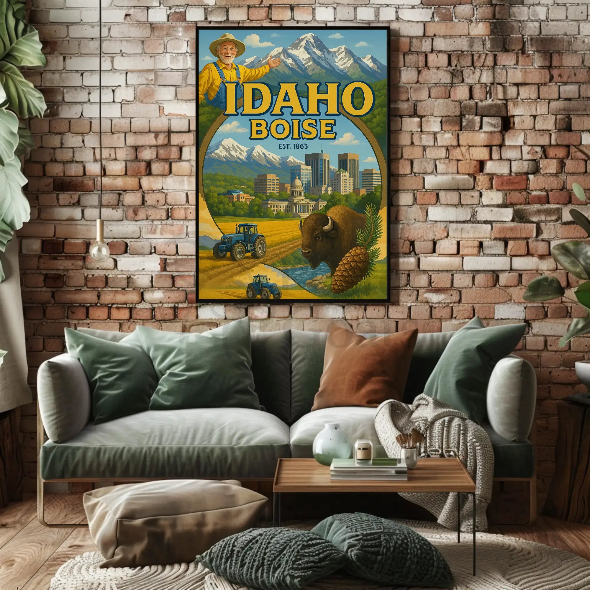 Boise Idaho Heritage Vintage Travel Poster PosterGoat