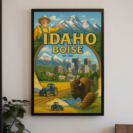 Boise Idaho Heritage Vintage Travel Poster PosterGoat