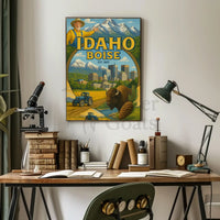 Boise Idaho Heritage Vintage Travel Poster PosterGoat