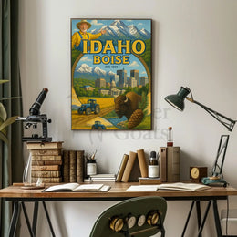 Boise Idaho Heritage Vintage Travel Poster PosterGoat