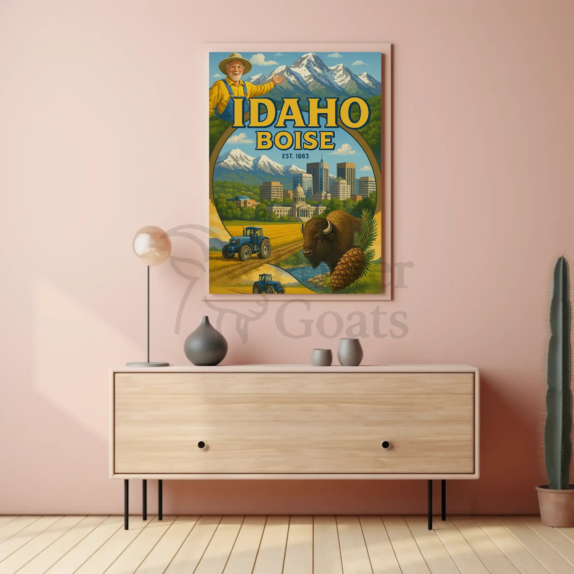 Boise Idaho Heritage Vintage Travel Poster PosterGoat