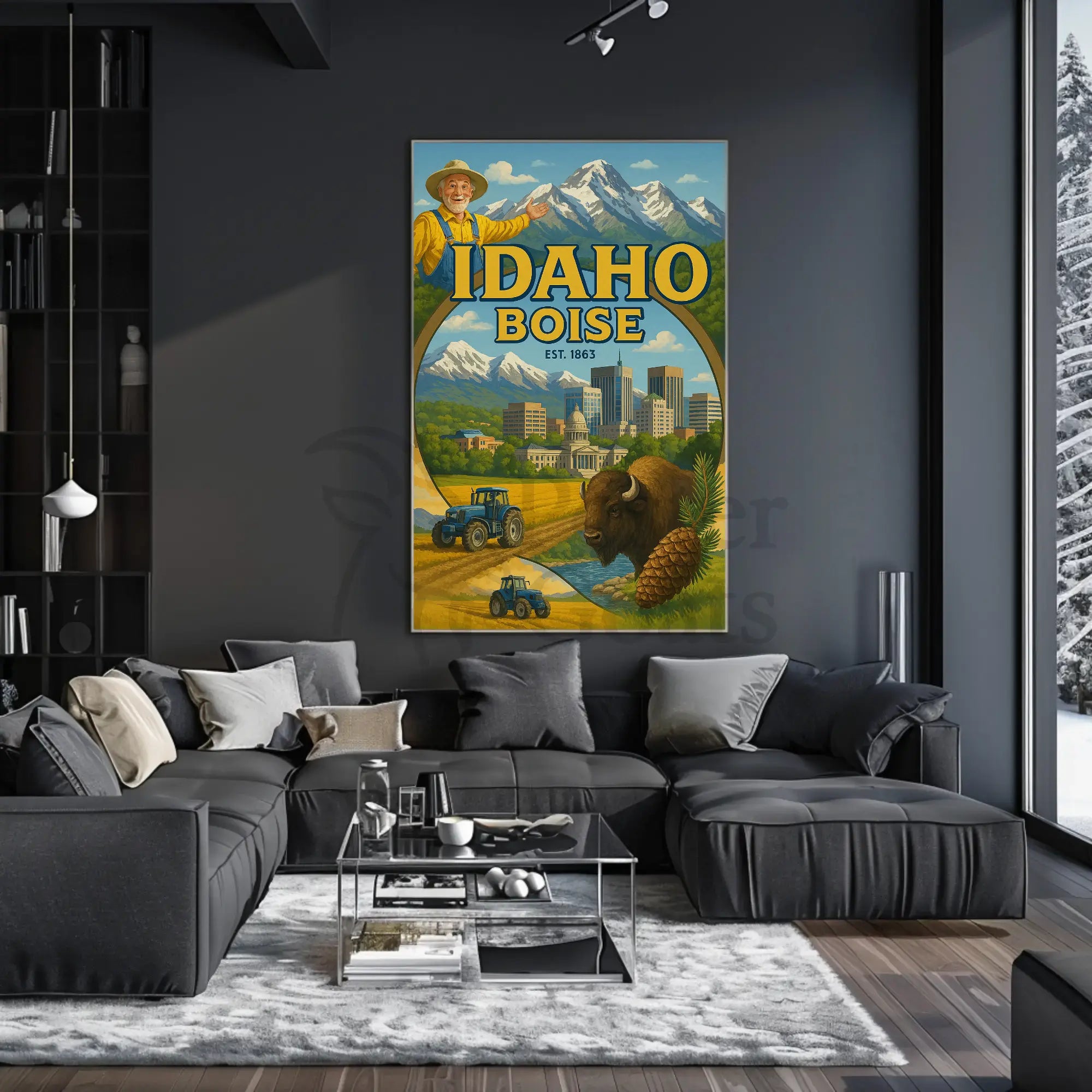 Boise Idaho Heritage Vintage Travel Poster PosterGoat