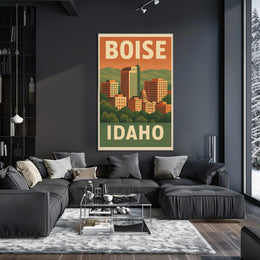 Boise Idaho Vintage Travel Poster PosterGoat