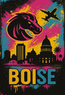 Boise Skyline Vibrant Urban Travel Poster PosterGoat