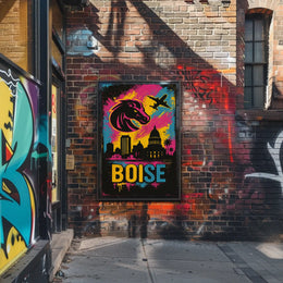 Boise Skyline Vibrant Urban Travel Poster PosterGoat