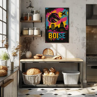 Boise Skyline Vibrant Urban Travel Poster PosterGoat