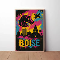 Boise Skyline Vibrant Urban Travel Poster PosterGoat