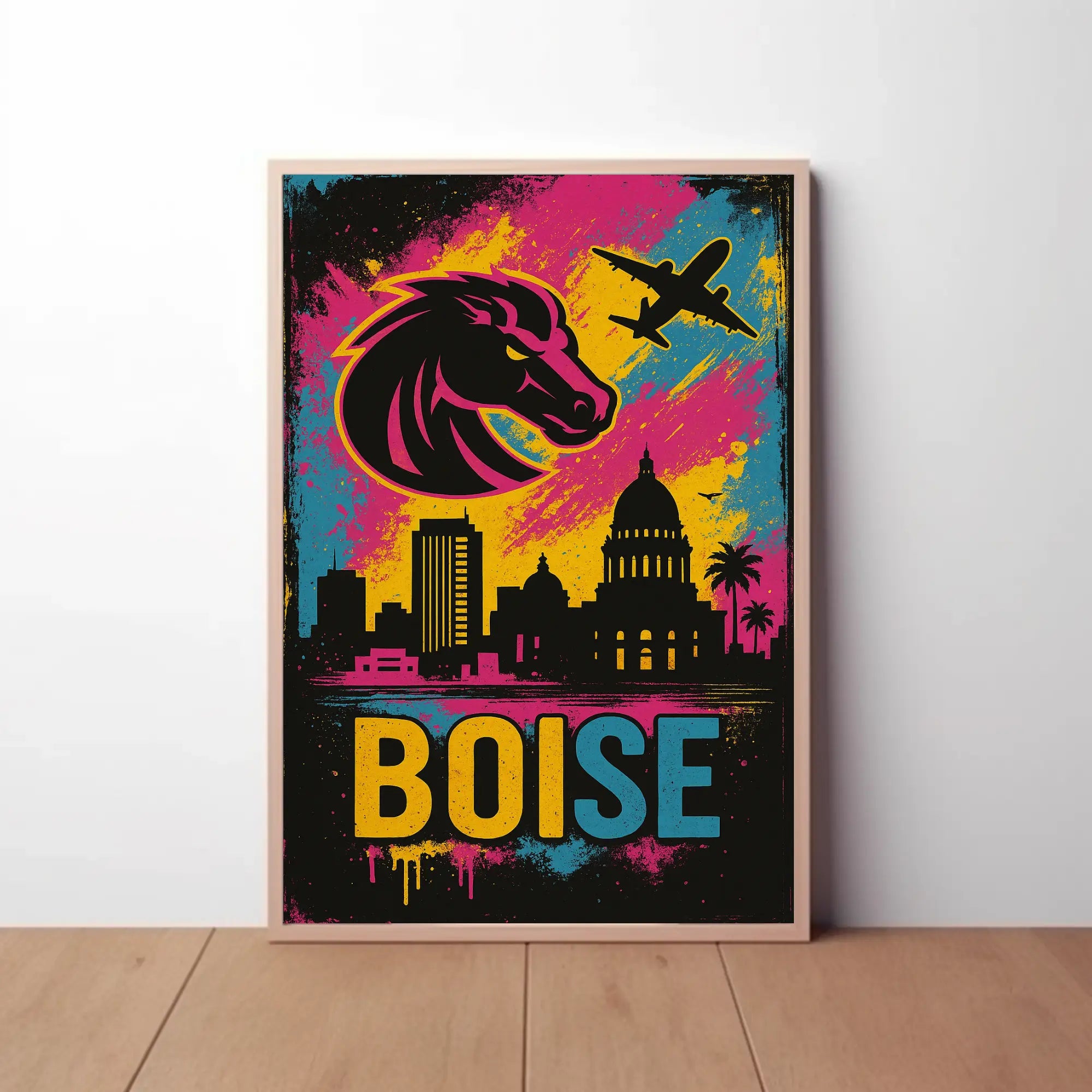 Boise Skyline Vibrant Urban Travel Poster PosterGoat