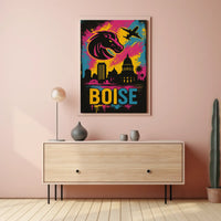 Boise Skyline Vibrant Urban Travel Poster PosterGoat