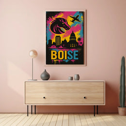 Boise Skyline Vibrant Urban Travel Poster PosterGoat