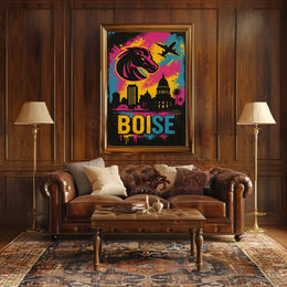Boise Skyline Vibrant Urban Travel Poster PosterGoat