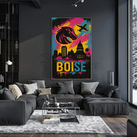 Boise Skyline Vibrant Urban Travel Poster PosterGoat