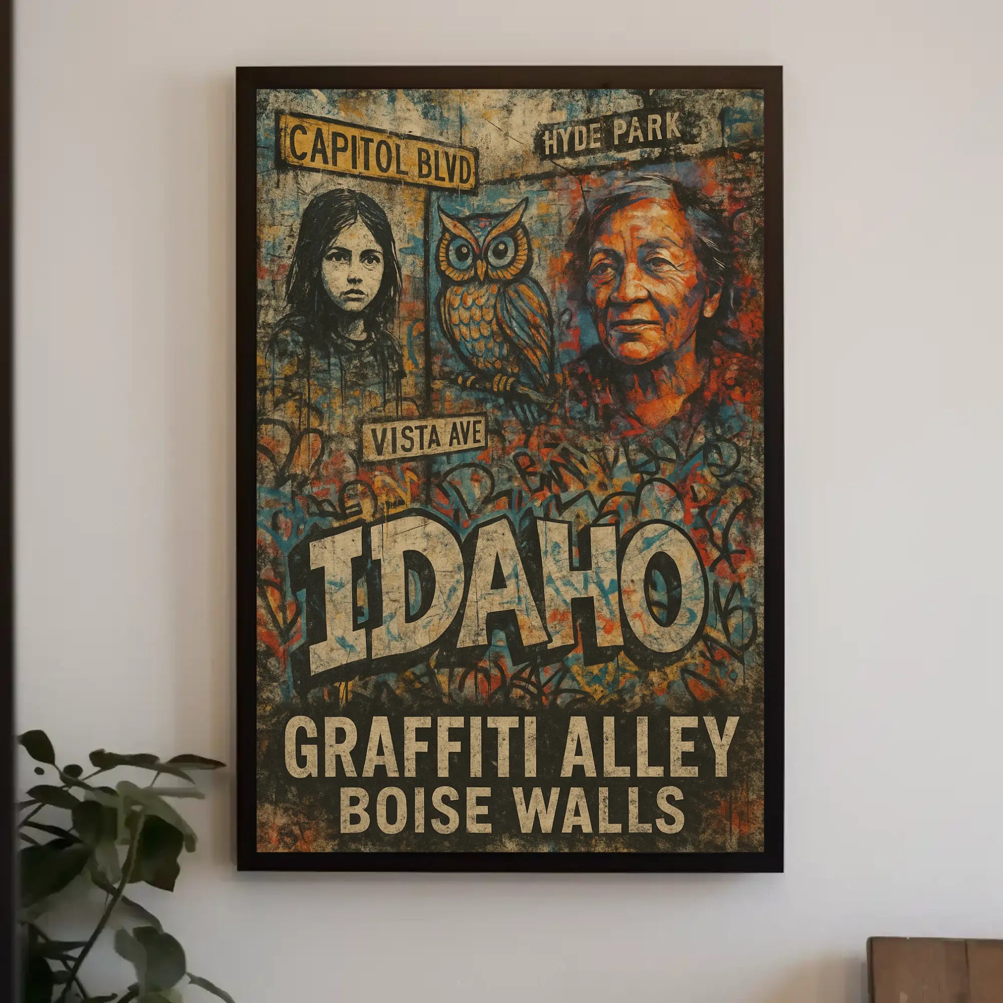 Boise Street Culture Graffiti Art Poster PosterGoat