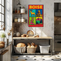 Boise Vibrant Pop-Art Cityscape Travel Poster PosterGoat