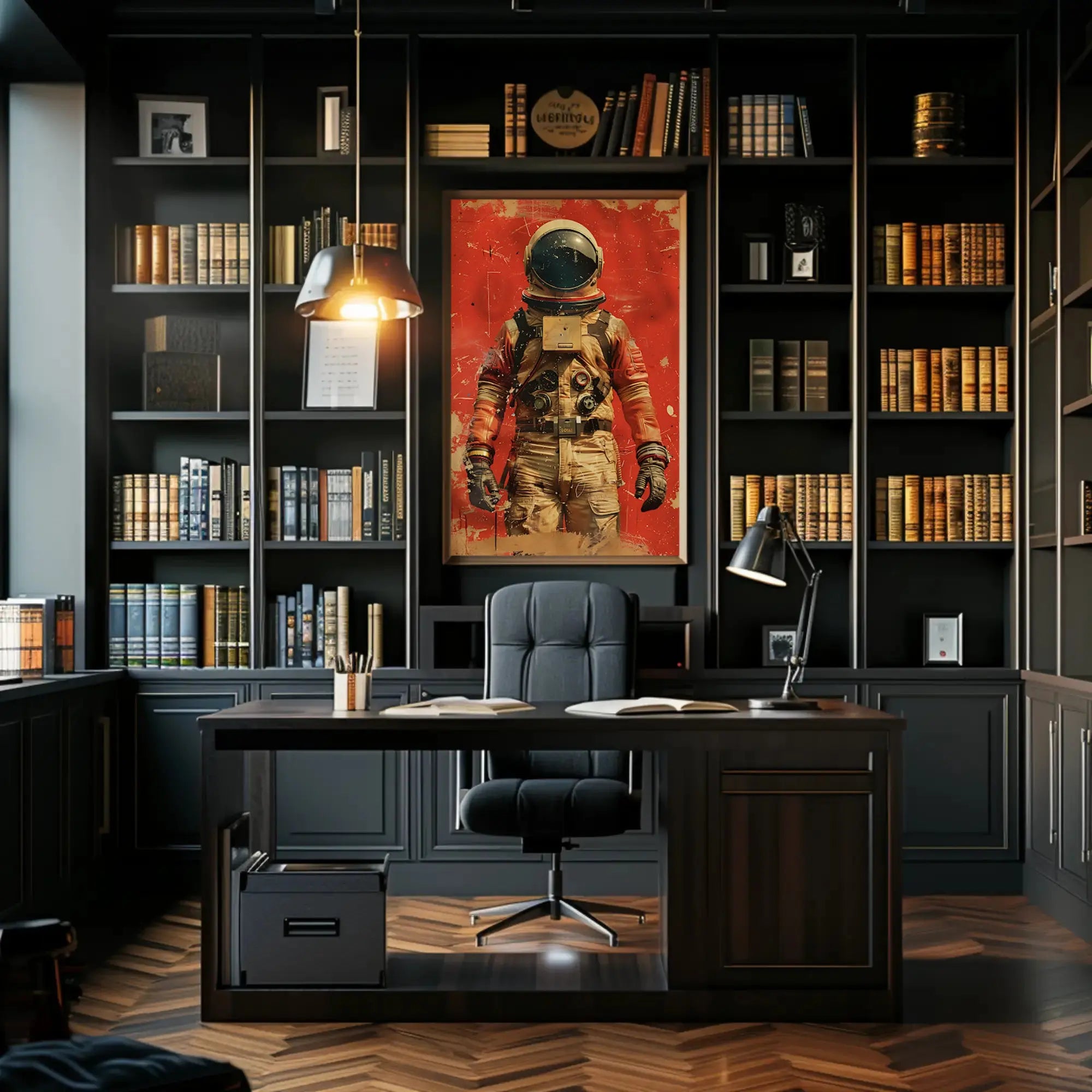 Bold Astronaut Exploration Futuristic Sci-Fi Poster PosterGoat