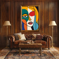 Bold Geometric Abstract Human Face Artistic Poster PosterGoat