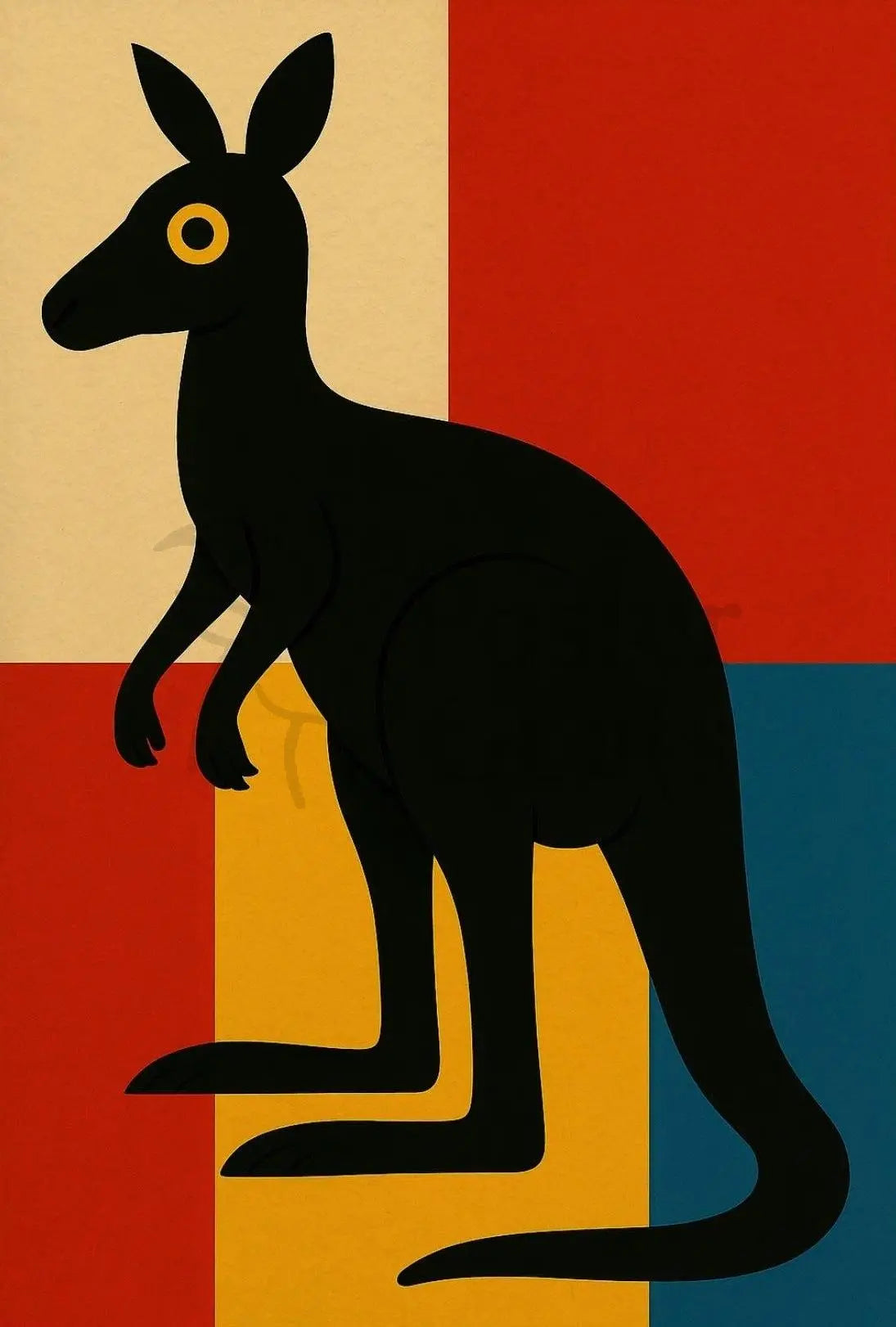 Bold Modern Kangaroo Art Print Animal Poster PosterGoat