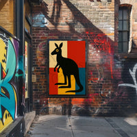 Bold Modern Kangaroo Art Print Animal Poster PosterGoat