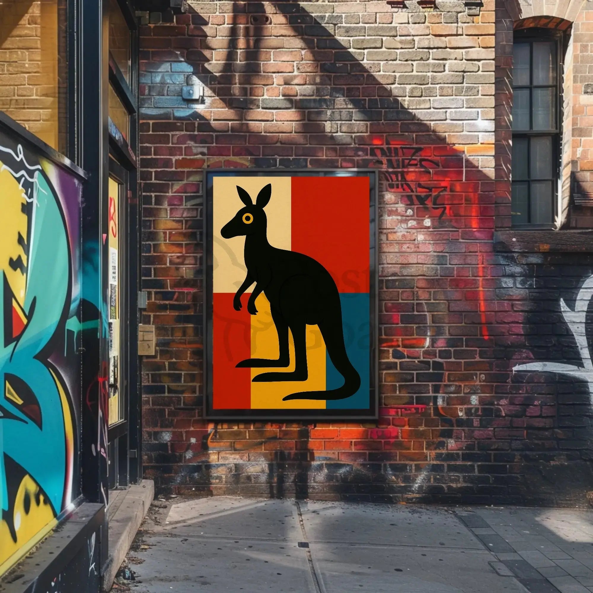 Bold Modern Kangaroo Art Print Animal Poster PosterGoat