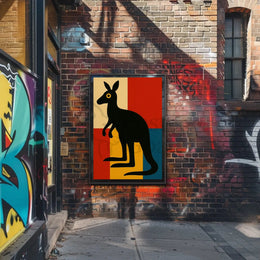 Bold Modern Kangaroo Art Print Animal Poster PosterGoat