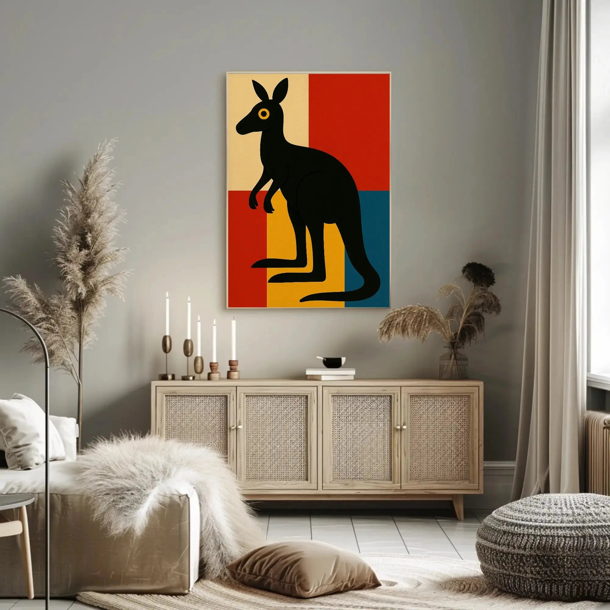 Bold Modern Kangaroo Art Print Animal Poster PosterGoat