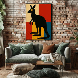 Bold Modern Kangaroo Art Print Animal Poster PosterGoat