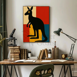 Bold Modern Kangaroo Art Print Animal Poster PosterGoat