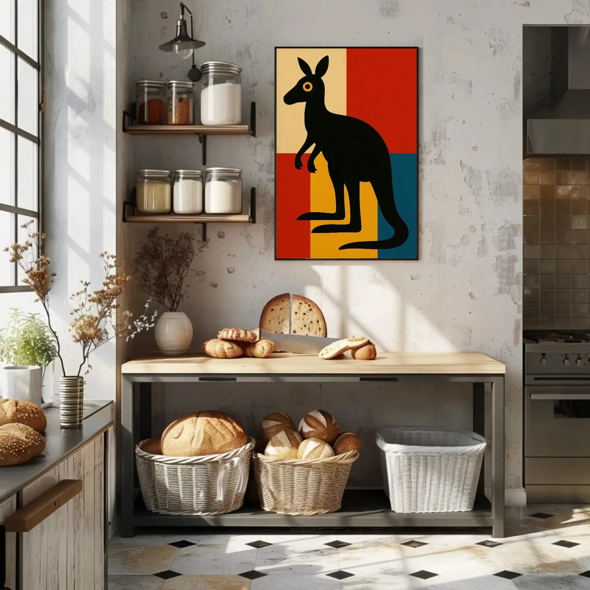 Bold Modern Kangaroo Art Print Animal Poster PosterGoat