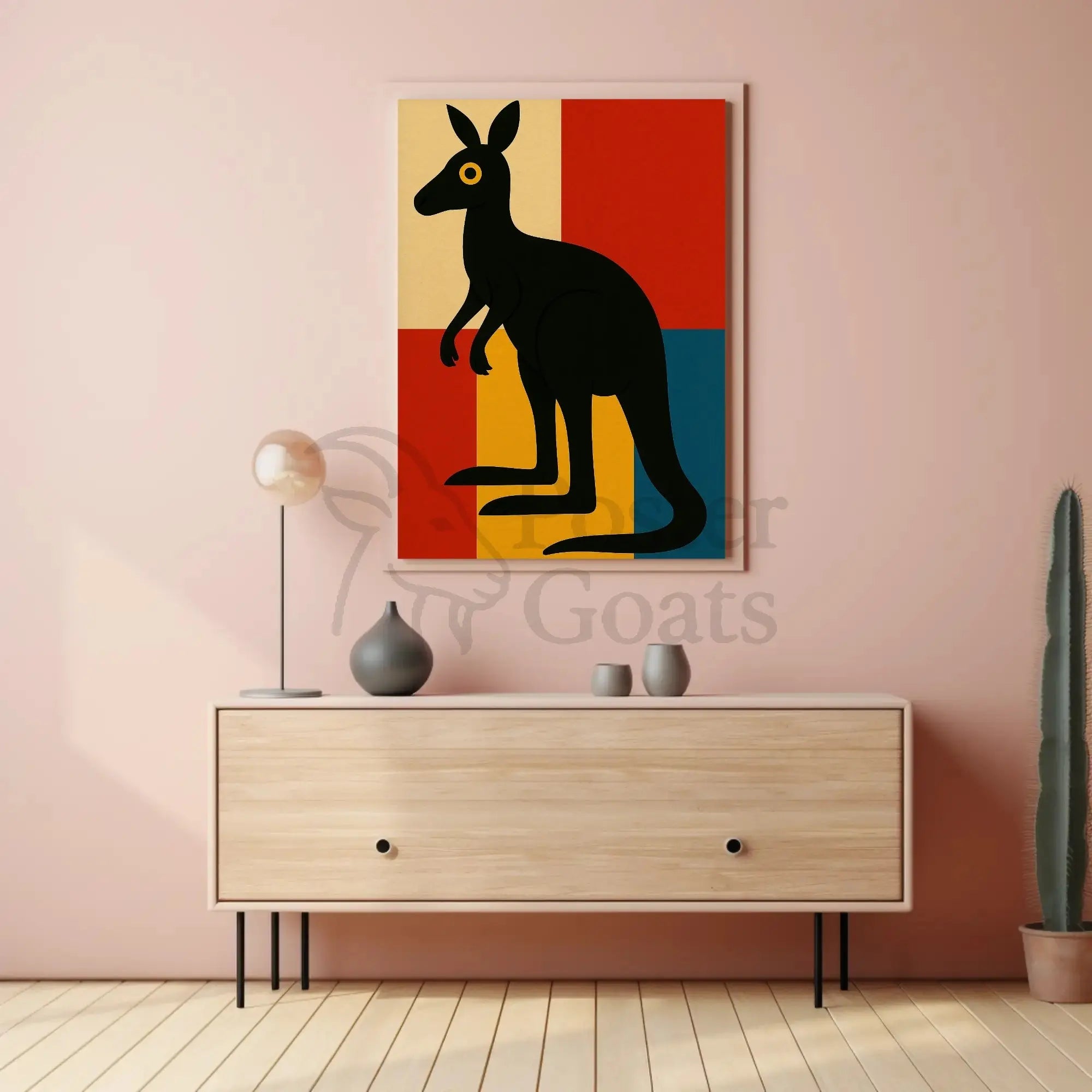 Bold Modern Kangaroo Art Print Animal Poster PosterGoat
