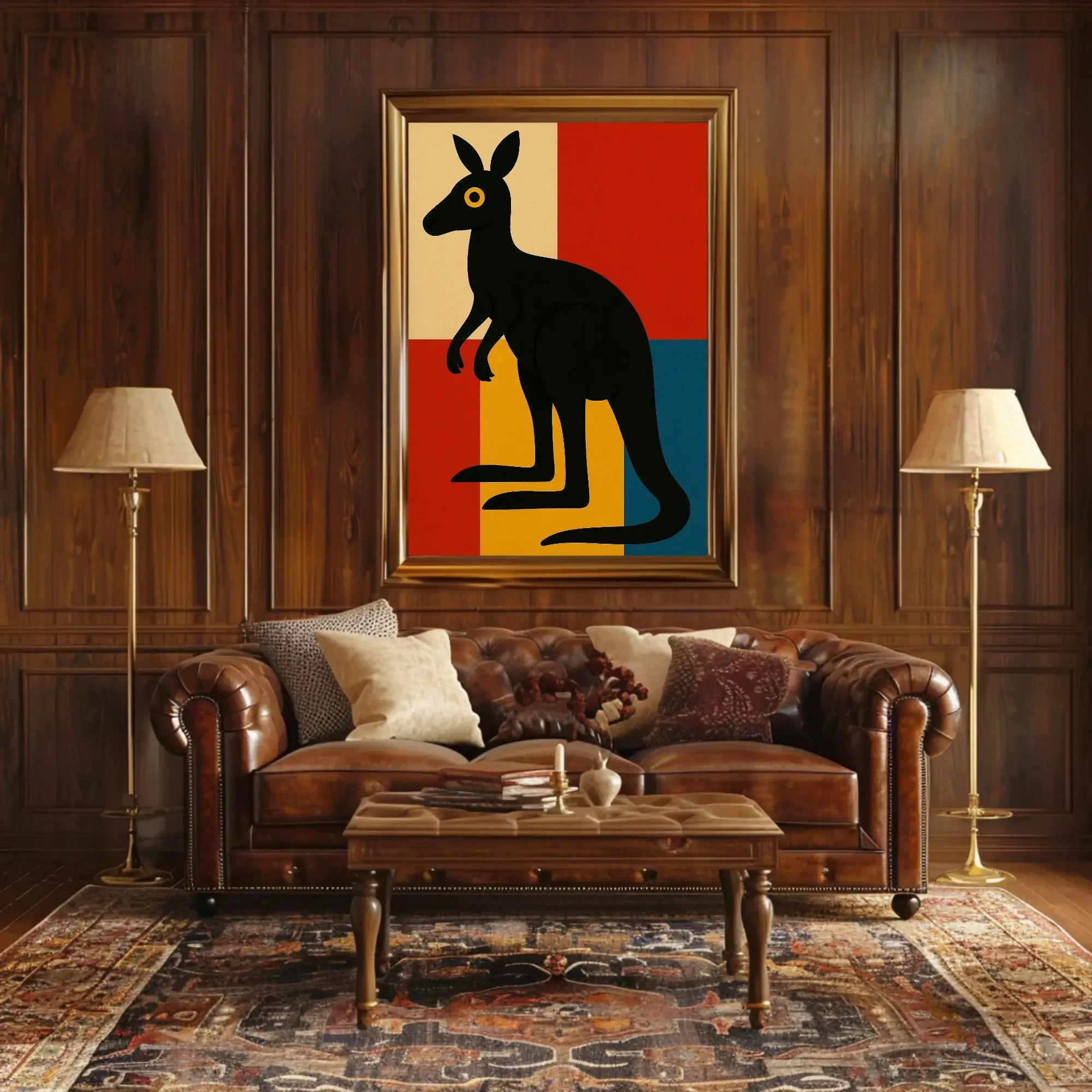 Bold Modern Kangaroo Art Print Animal Poster PosterGoat