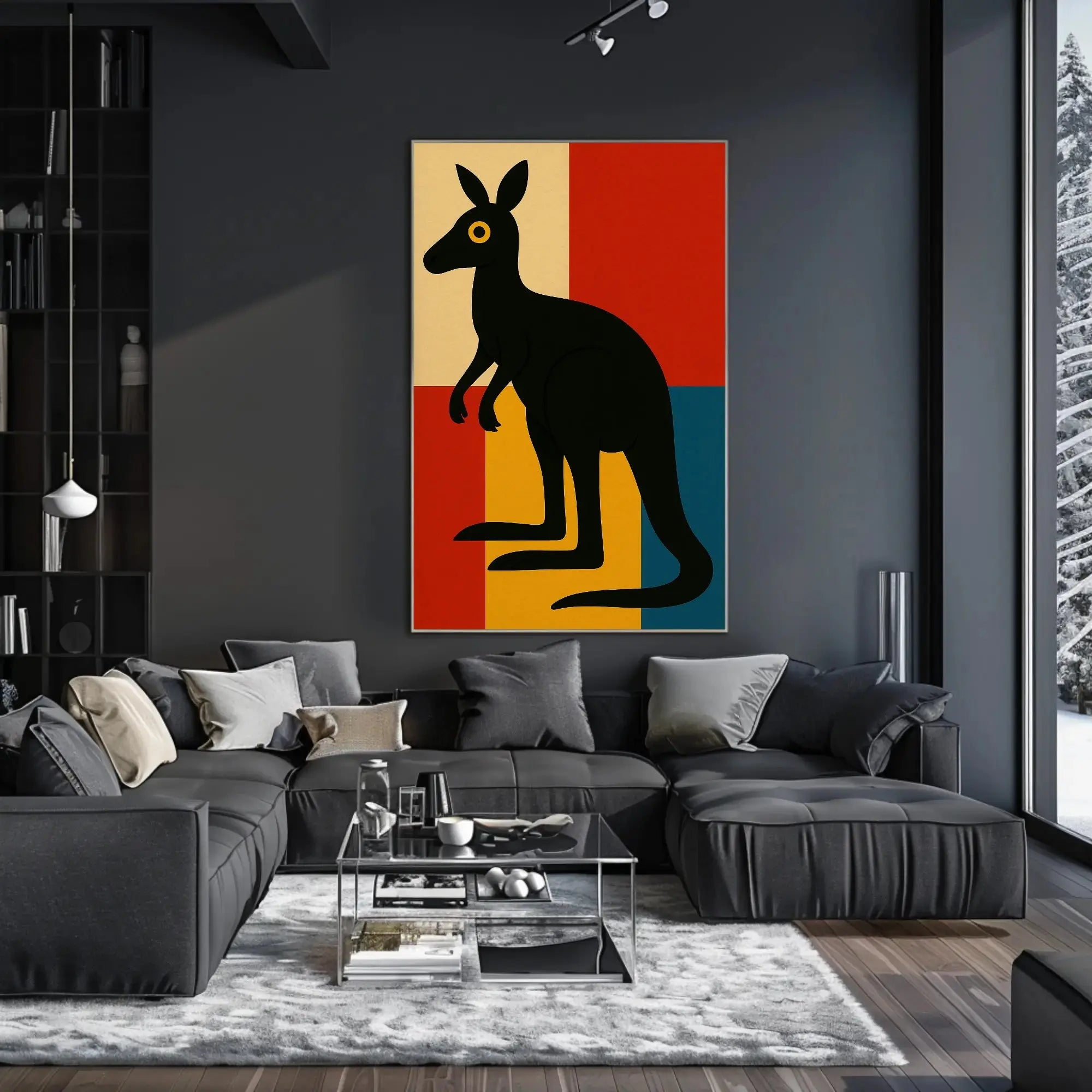 Bold Modern Kangaroo Art Print Animal Poster PosterGoat
