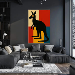 Bold Modern Kangaroo Art Print Animal Poster PosterGoat