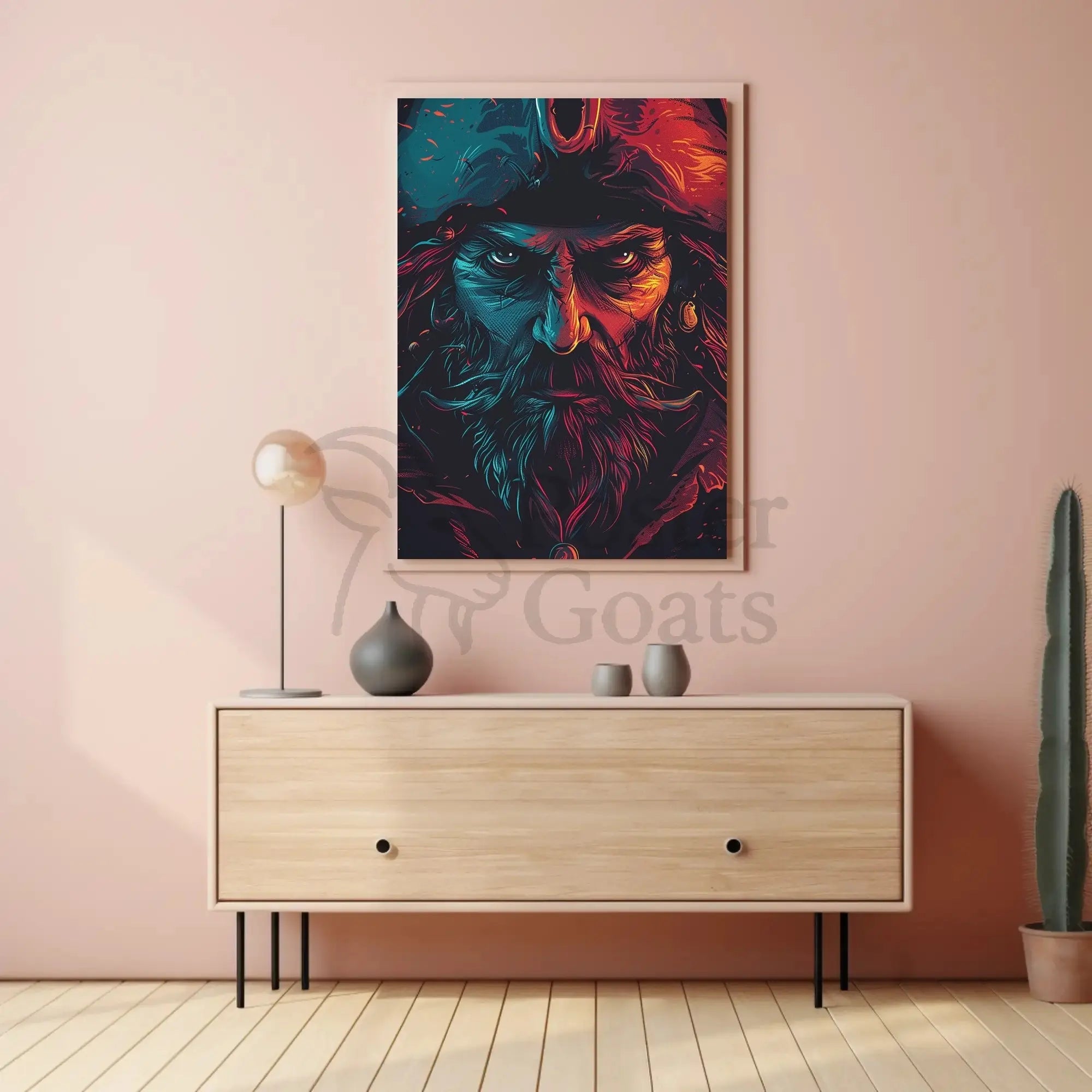 Bold Pirate Adventure in Artistic Pop Culture Poster PosterGoat