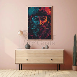 Bold Pirate Adventure in Artistic Pop Culture Poster PosterGoat