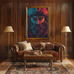 Bold Pirate Adventure in Artistic Pop Culture Poster PosterGoat