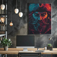 Bold Pirate Adventure in Artistic Pop Culture Poster PosterGoat
