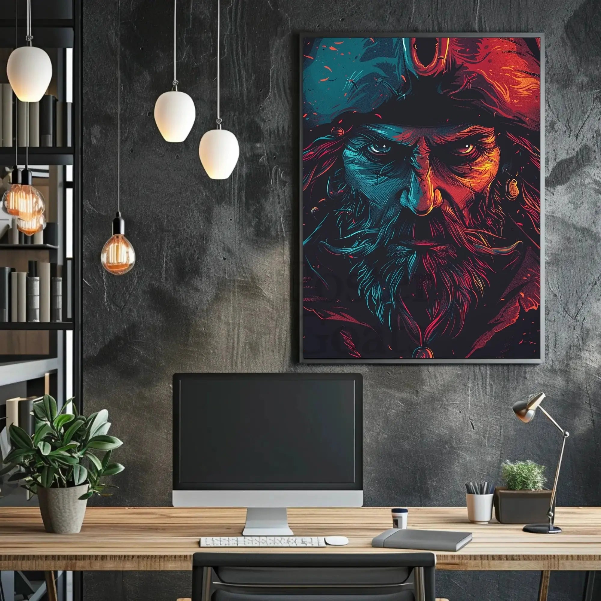Bold Pirate Adventure in Artistic Pop Culture Poster PosterGoat