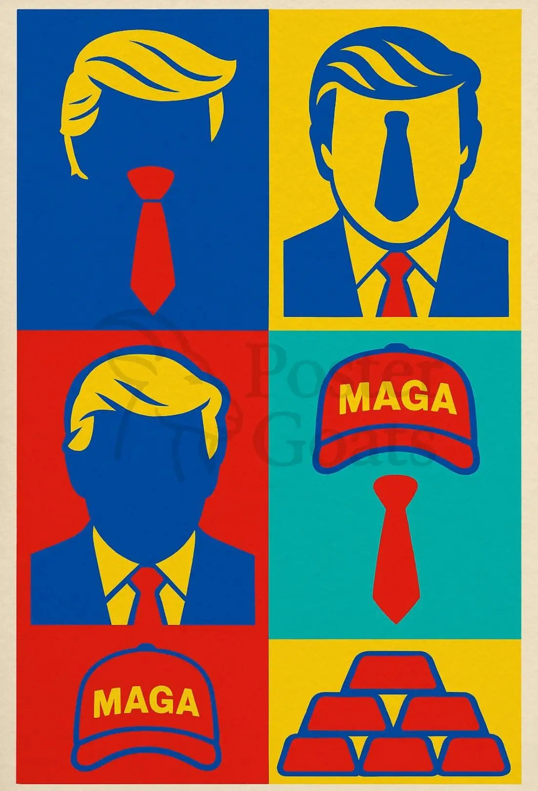 Bold Pop Art Poster Celebrating Contemporary Political Commentary PosterGoat