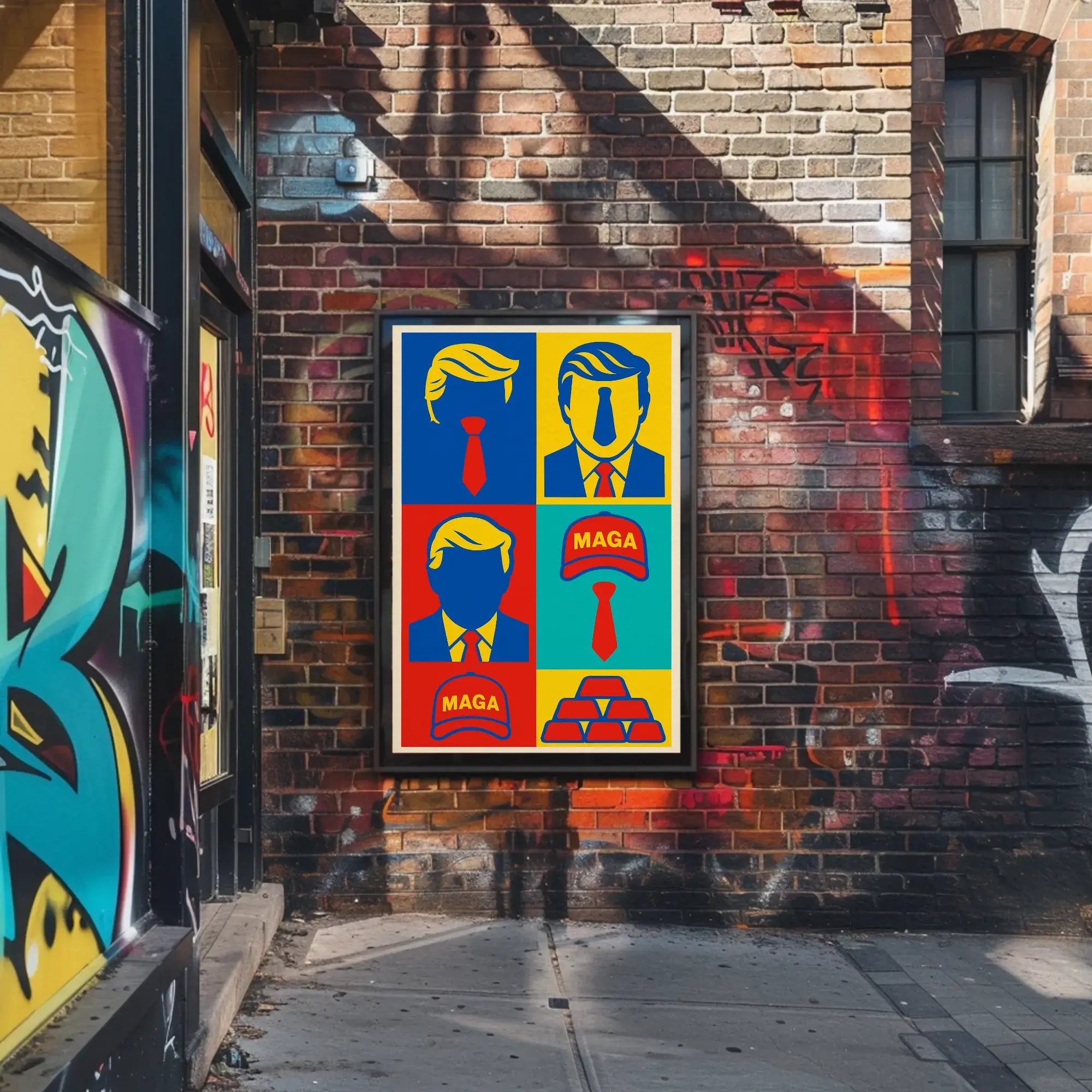 Bold Pop Art Poster Celebrating Contemporary Political Commentary PosterGoat