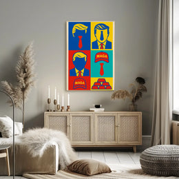 Bold Pop Art Poster Celebrating Contemporary Political Commentary PosterGoat