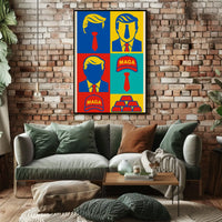 Bold Pop Art Poster Celebrating Contemporary Political Commentary PosterGoat
