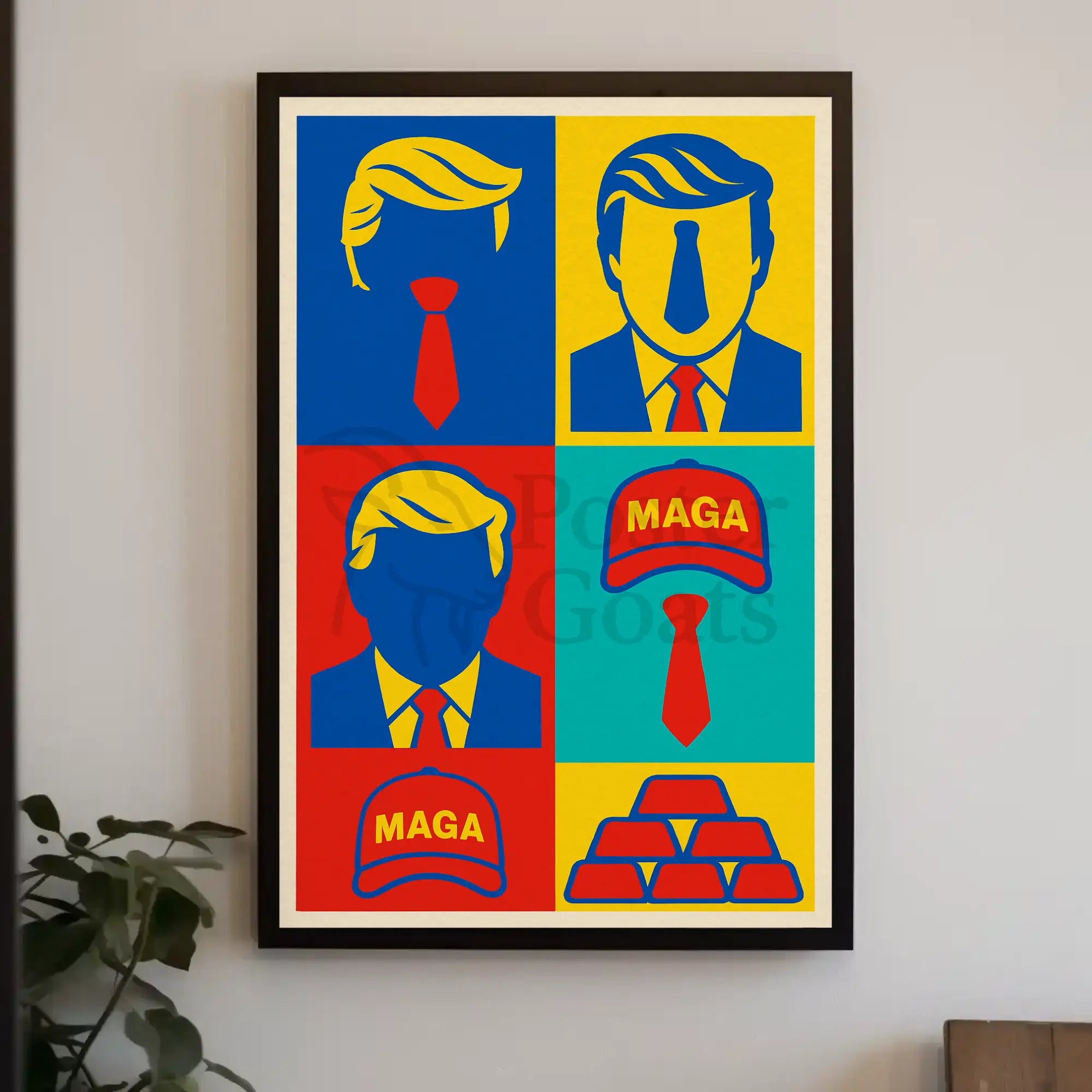 Bold Pop Art Poster Celebrating Contemporary Political Commentary PosterGoat